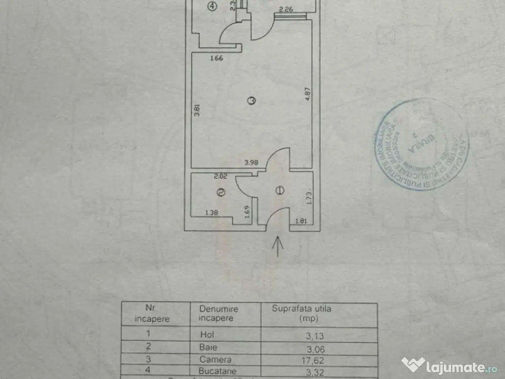 ETAJ 1. Garsoniera Hipodrom-Pietatii. REPREZENTARE EXCLUSIVA 