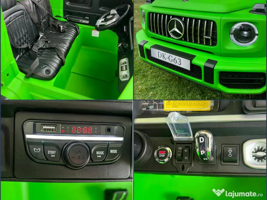 Masinuta electrica pt. 2 copii Mercedes G63, 4x 200W, 24V-14Ah Green