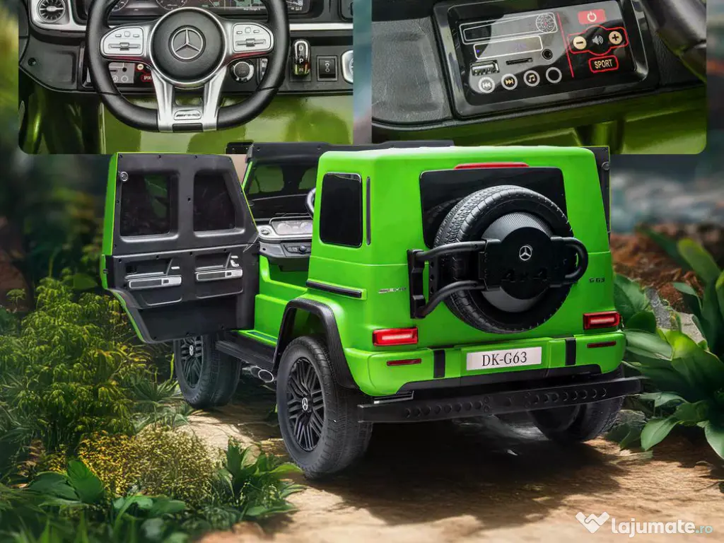 Masinuta electrica pt. 2 copii Mercedes G63, 4x 200W, 24V-14Ah Green