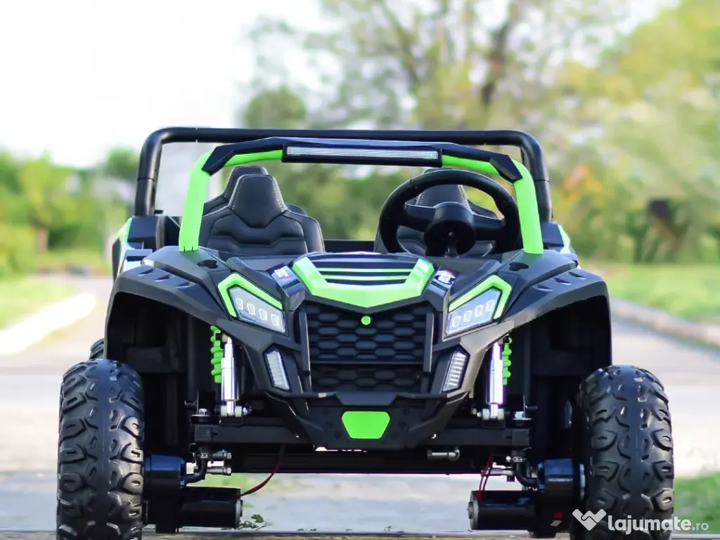 UTV electric cu 4 locuri, Kinderauto Racing 4x 150W 24V 14Ah Green