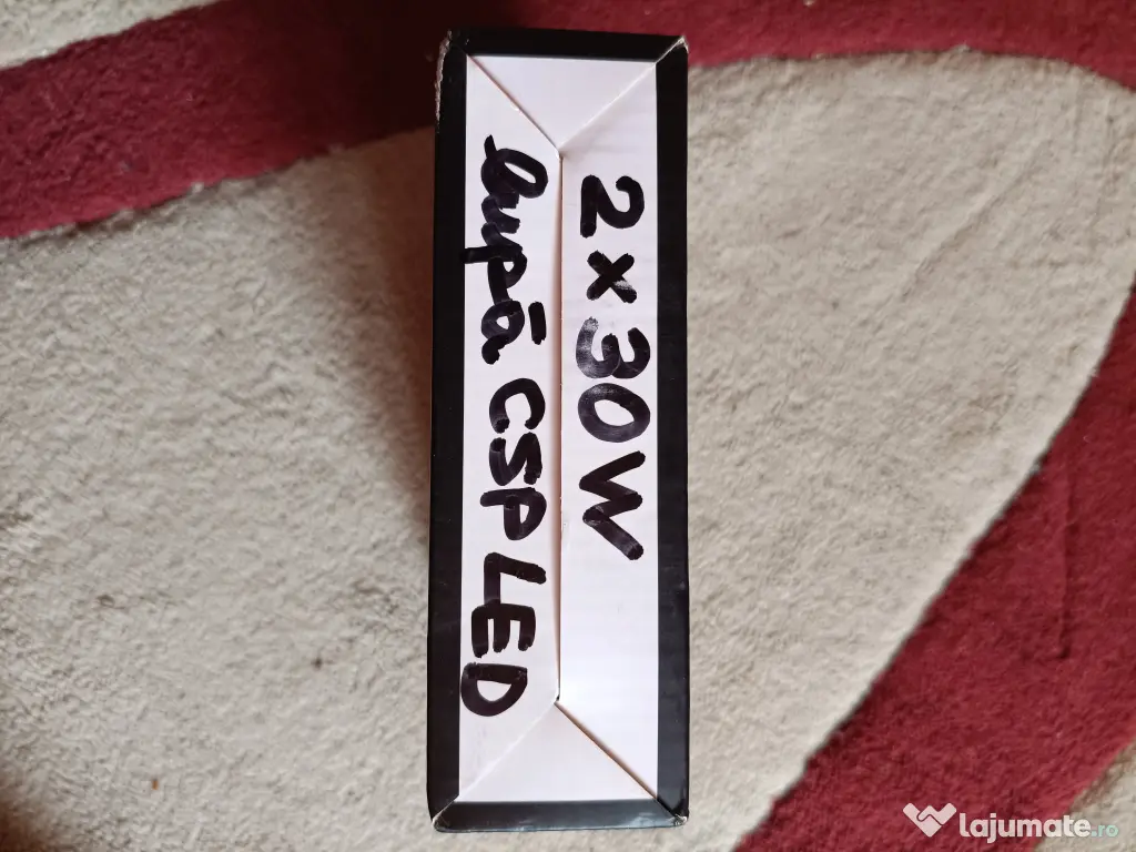 Becuri Auto LED cu Lupă CARLITEK H7 12V, putere 2x30W, 6000K (alb rece) – NOU 