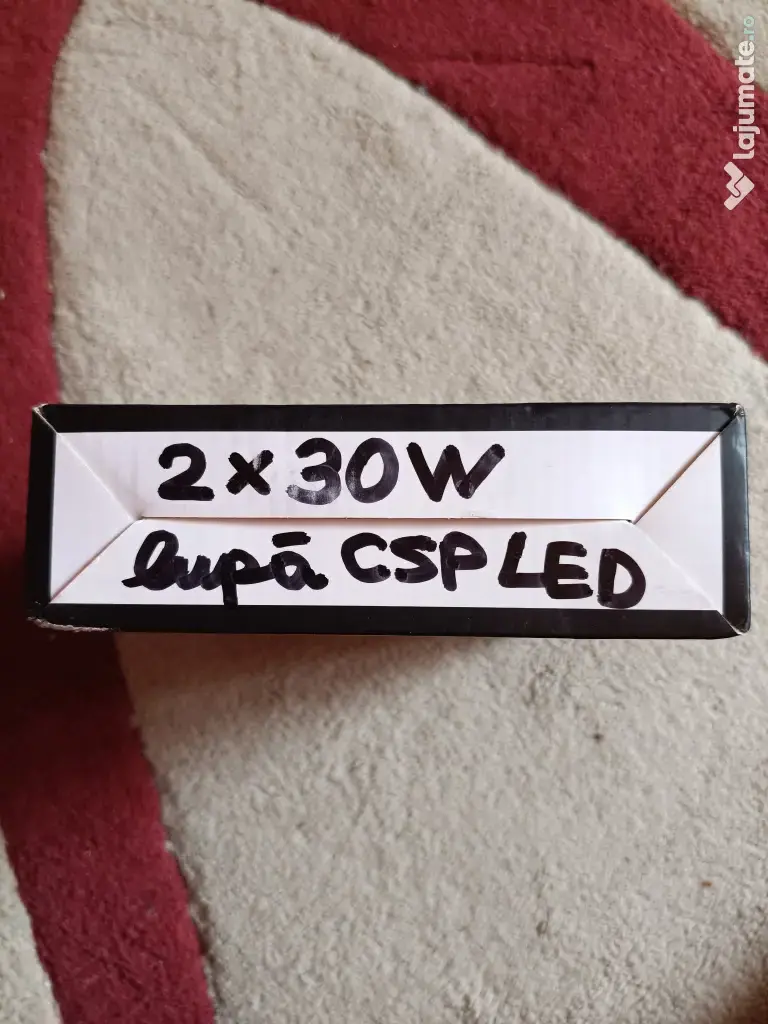 Becuri Auto LED cu Lupă CARLITEK H7 12V, putere 2x30W, 6000K (alb rece) – NOU 