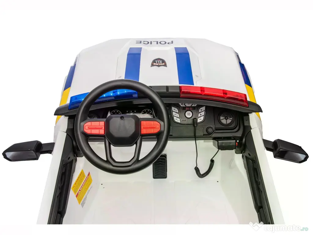 Masinuta electrica pt 2 copii Kinderauto Police Patrol 4x200w, 24V White 