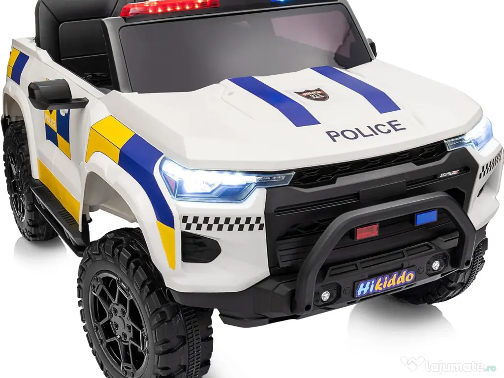 Masinuta electrica pt 2 copii Kinderauto Police Patrol 4x200w, 24V White 