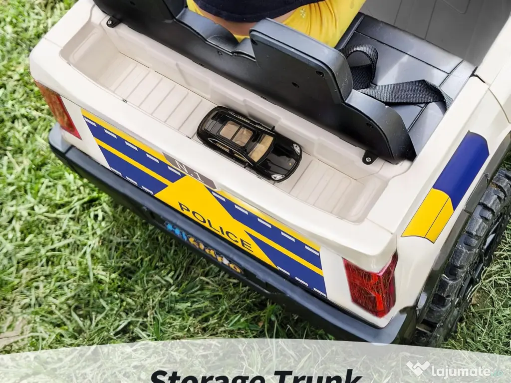 Masinuta electrica pt 2 copii Kinderauto Police Patrol 4x200w, 24V White 