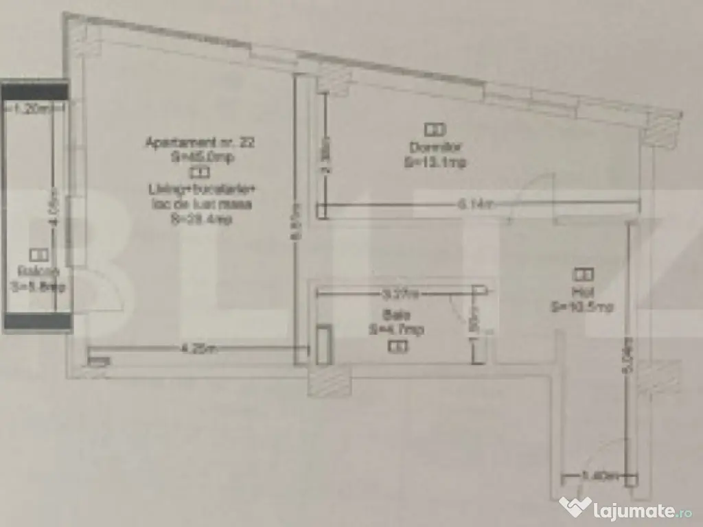 Apartament decomandat cu 2 camere