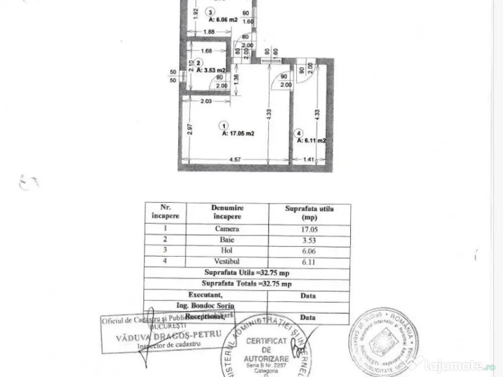 2 camere - centrala termica - et 3 mansarda - Vasile Lucac