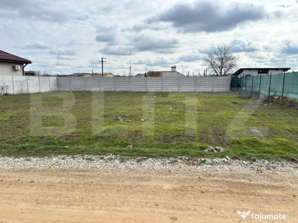 Teren intravilan 500 mp, front 22 ml, utilități – Șimni 