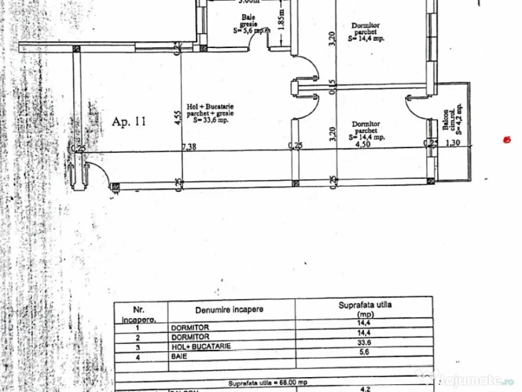 Apartament 3 camere, etaj 2, balcon, parcare Floresti zona Stadion 