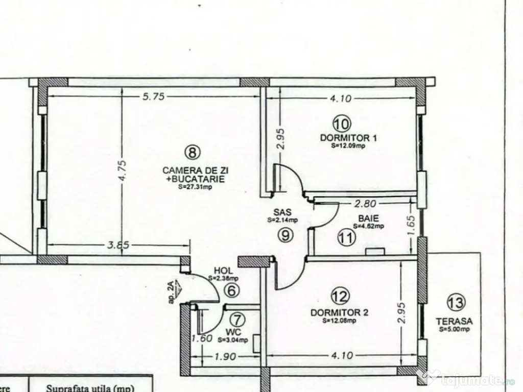 Apartament cu 3 camere semicentral 