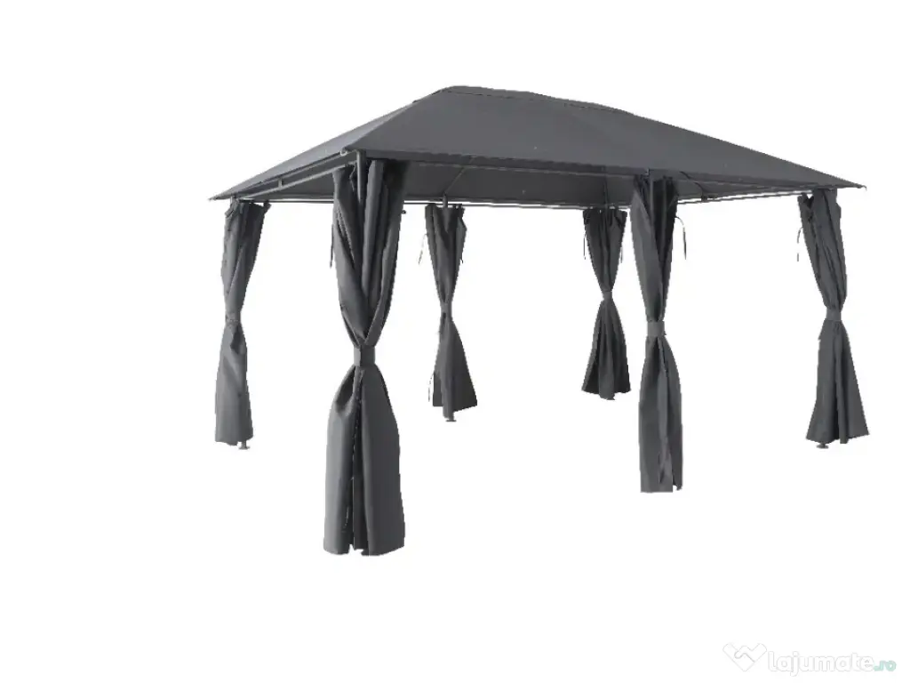 Pavilion CORT Umbrela Cadru Metal Gradina Terasa Curte Evenimente Gri 3x4x2.65M 