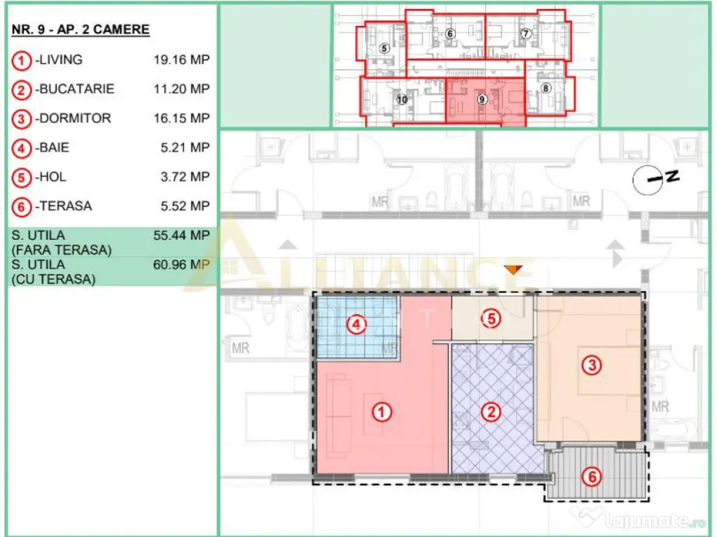 Apartament 2 camere | 61 mp - STRADA LEORDENI - 