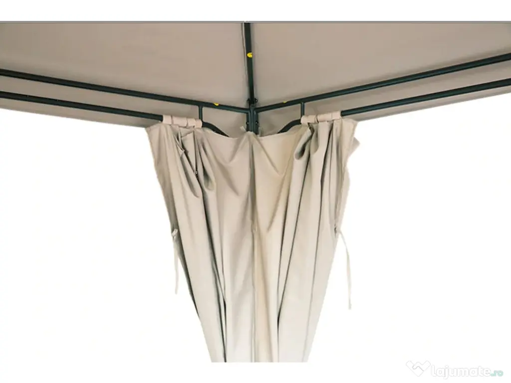 Pavilion CORT Umbrela Cadru Metal Gradina Terasa Curte Evenimente Bej 3x3x2.8 M 