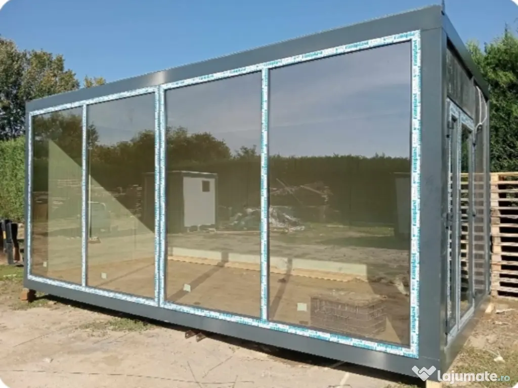 container modular vitrina ideal pentru sourum magazine frizerie cafenea 2,40x6 