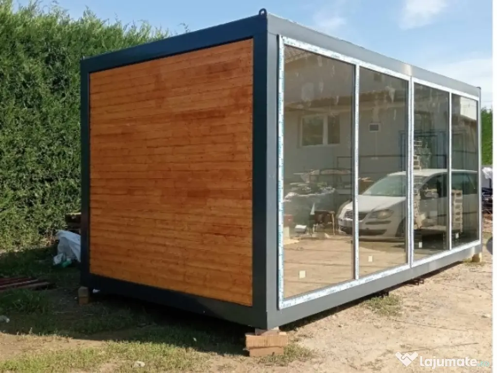 container modular vitrina ideal pentru sourum magazine frizerie cafenea 2,40x6 