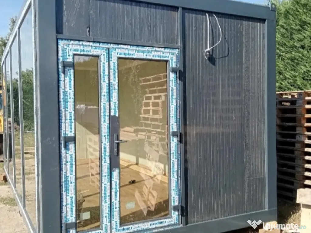 container modular vitrina ideal pentru sourum magazine frizerie cafenea 2,40x6 