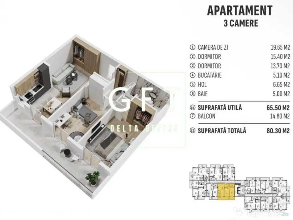 Apartament 3 camere - bloc nou 2025, zona Centura 