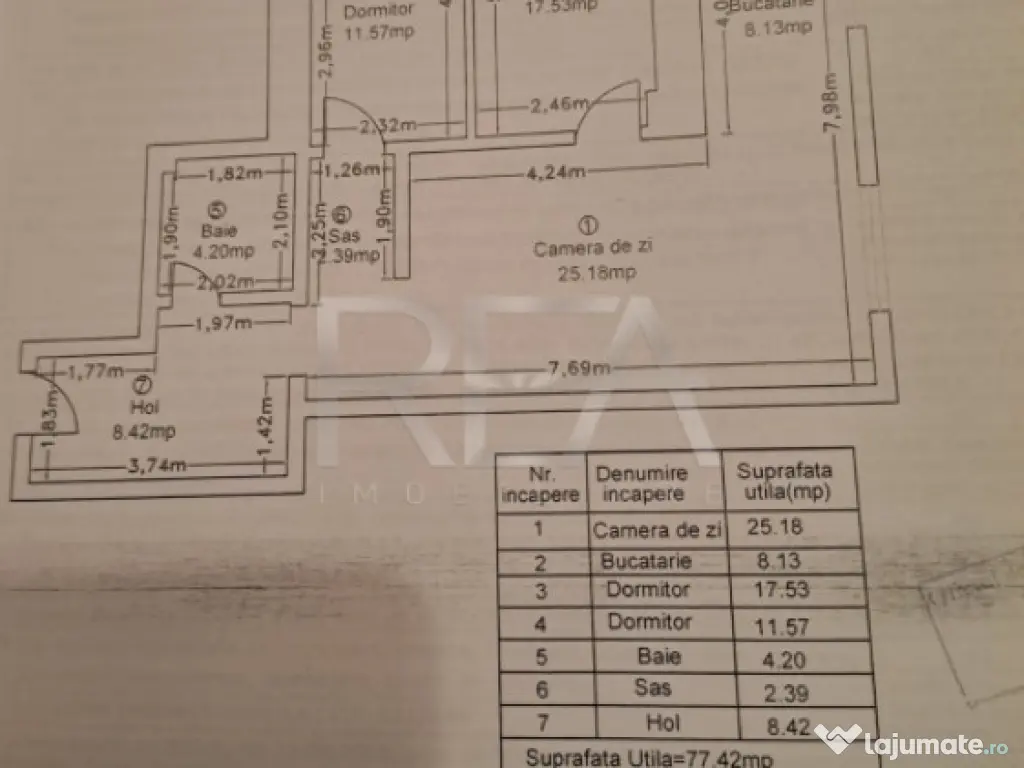 3 camere- Semidecomandat-Parcul Sebastian 