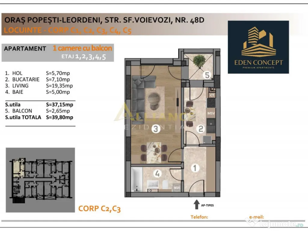 Popesti Garsorniera 41.55 mp 