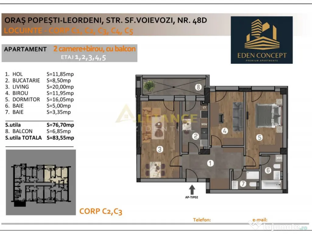 Popesti Garsorniera 41.55 mp 