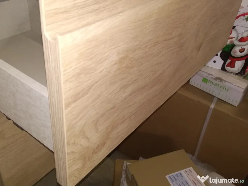 Set mobilier baie dulap+lavoar 80 cm stejar MDF calitate premium made in Spain