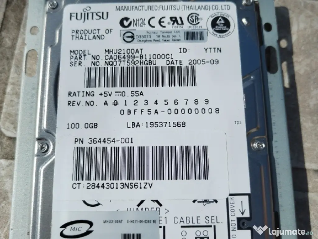 HDD ATA de 100G Fujitsu
