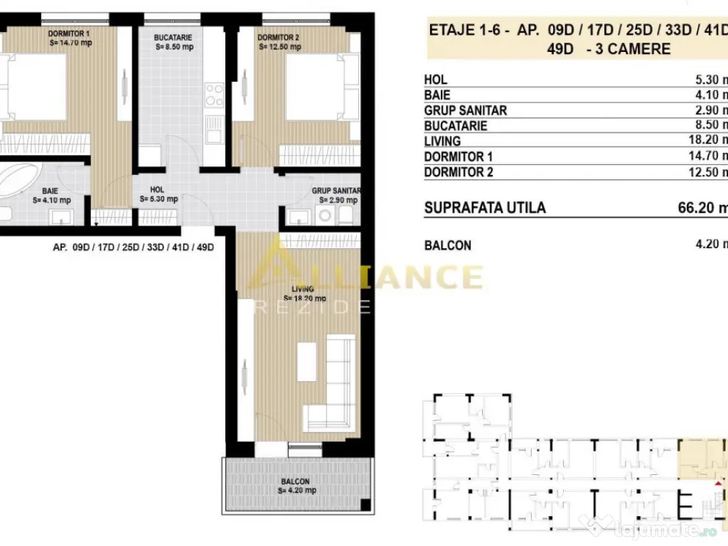 Apartament 3 camere Sector 4 