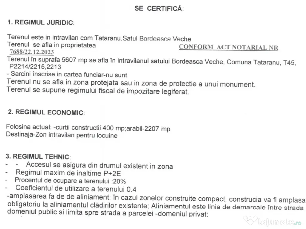 Teren intravilan — Bordeasca Veche, Or. Focșani, Jud. Vrancea 