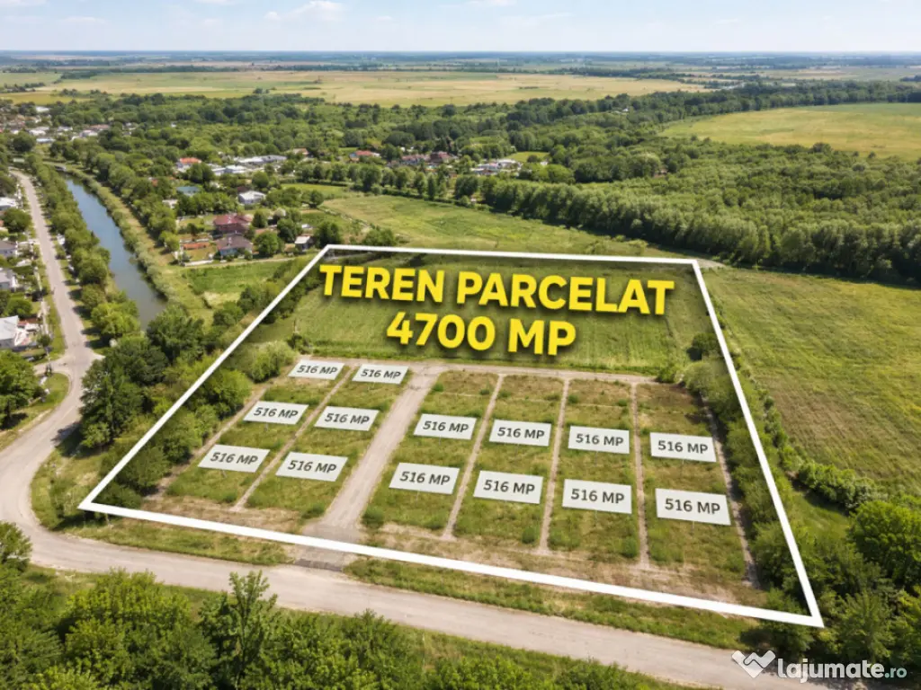 Teren intravilan 4.700 mp parcelat in loturi de 500 mp lâng 