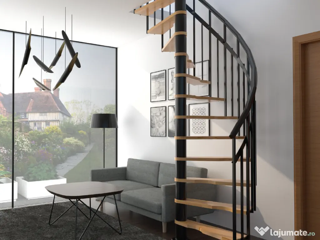 Scara Siena semispirala - fag masiv + metal, D145cm 