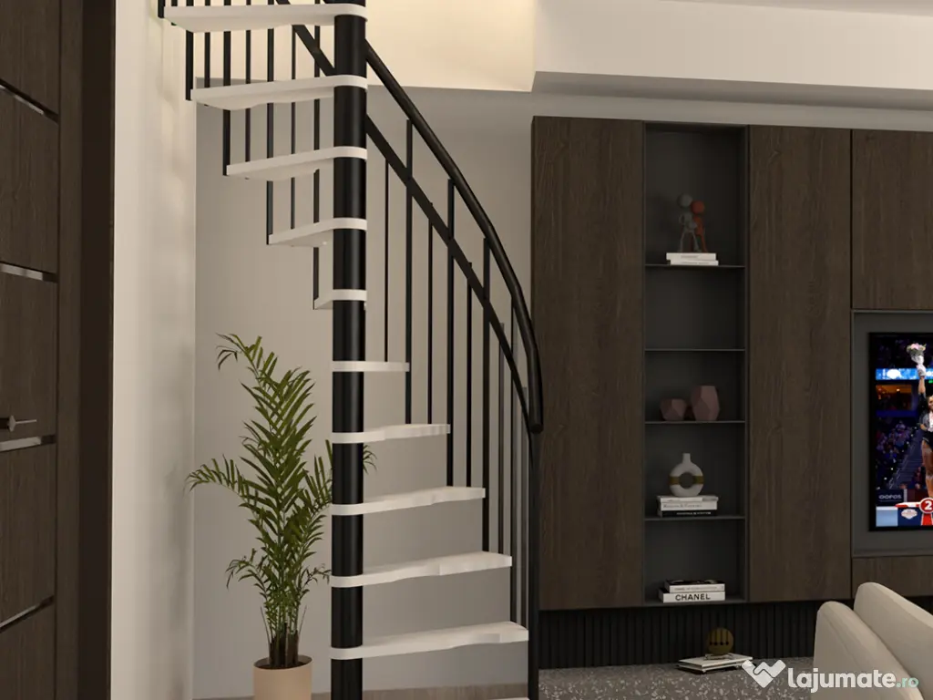 Scara Siena semispirala - fag masiv + metal, D145cm 