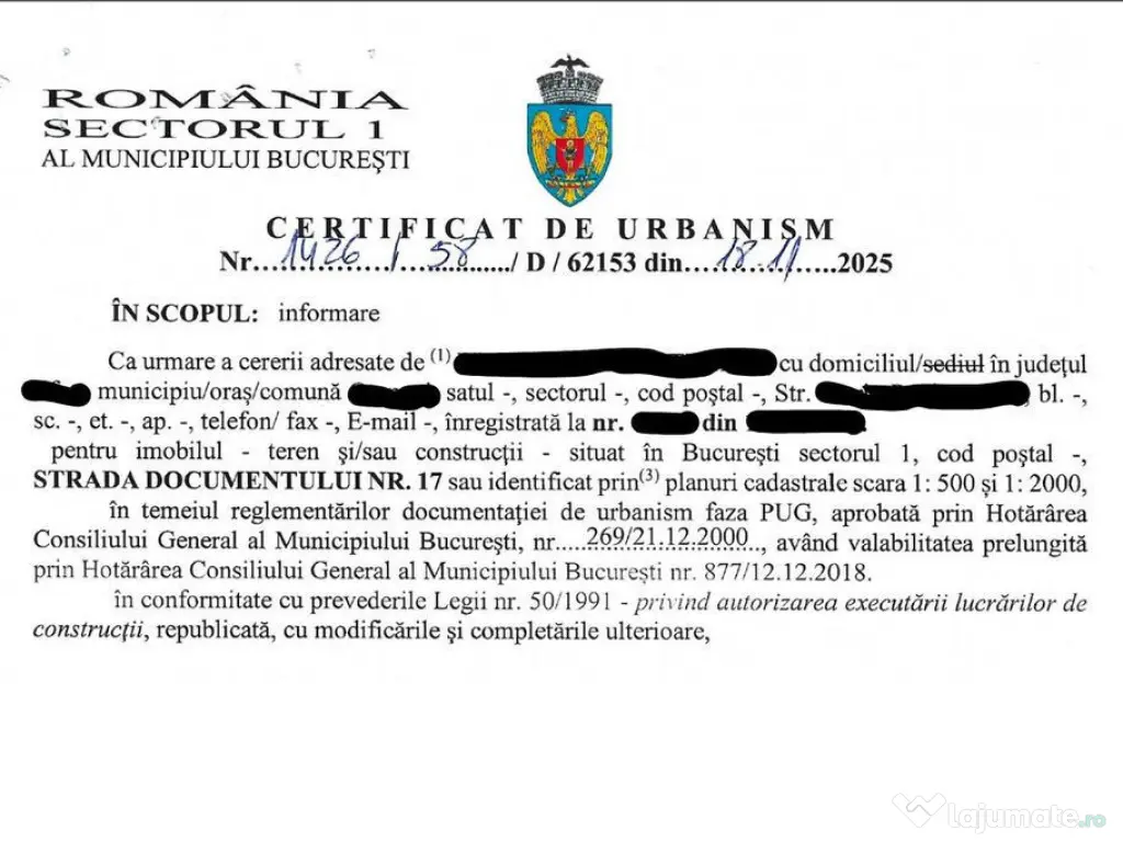 GIULESTI | Teren intravilan 800mp | Certificat urbanism d... 
