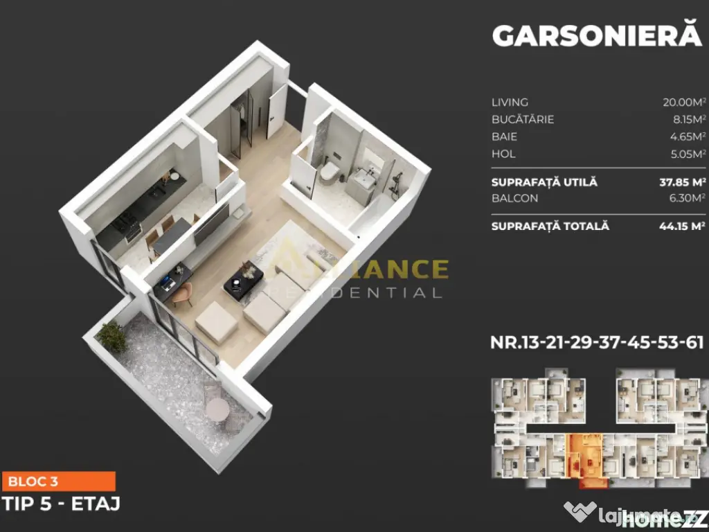 Garsonier#259; 45 mp Decomandat#259; – 1 Minut Metrou B... 