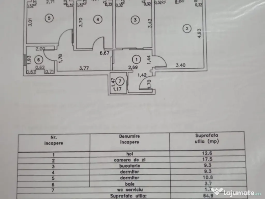 Apartament 3 camere decomandat, zona Obor, etaj 2. 