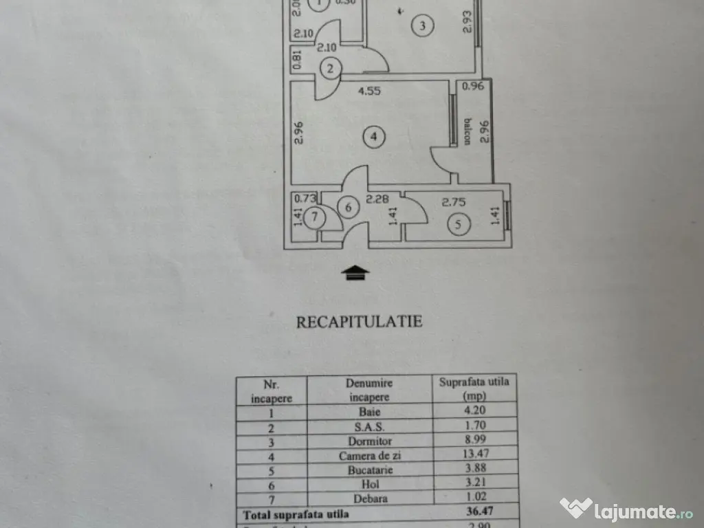 Apartament 2 camere Viziru 1, confort 2, La Cheie. 