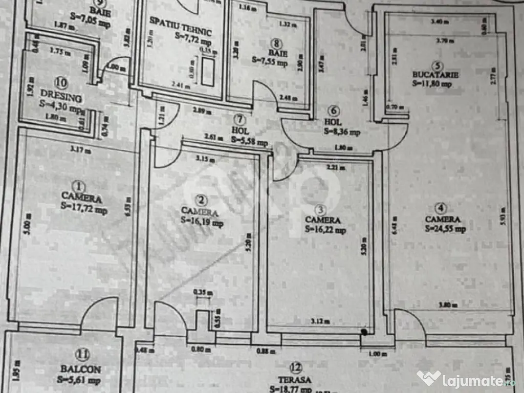 Apartament de închiriat – 4 camere, decomandat – Tracto 