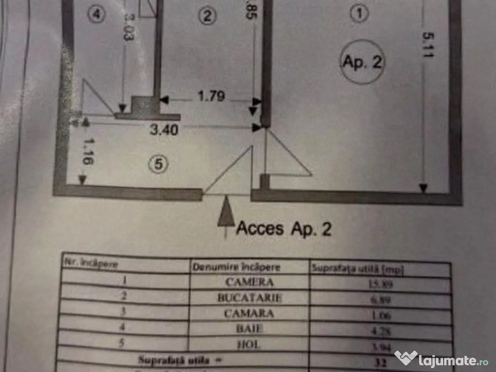 Garsonieră de 32 mp cu bucătărie separată, parter, zo... 