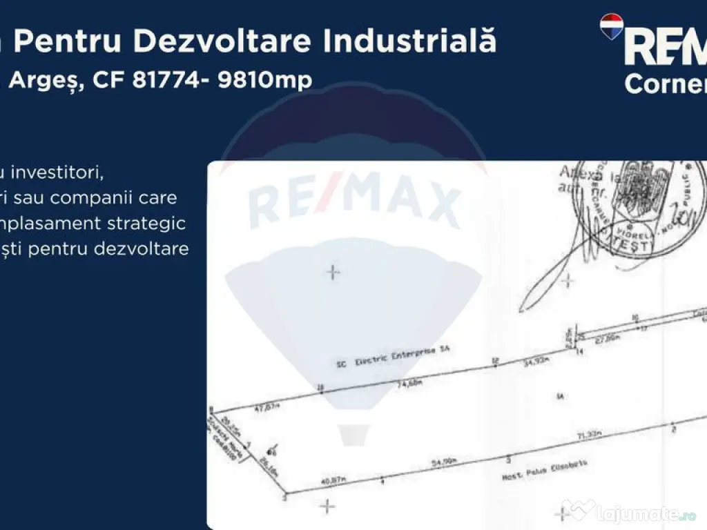Teren industrial intravilan 9.810 mp – Bascov, acces A1...