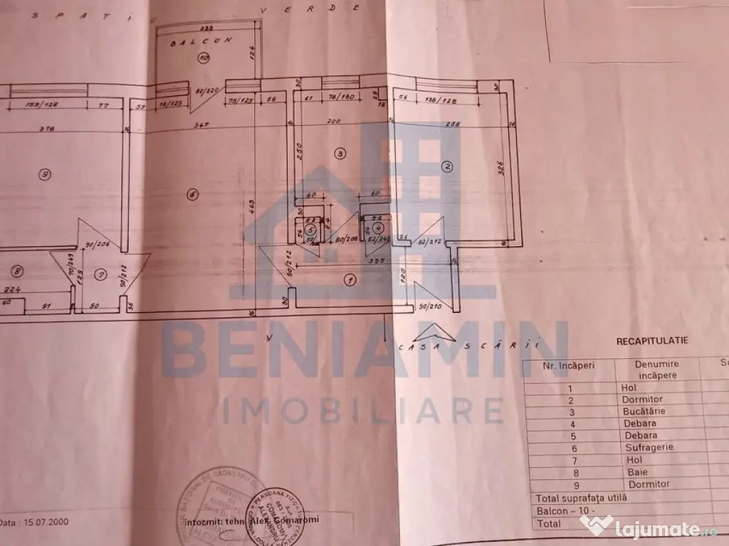 3 camere - etaj 3 - 52mp - renovat - centrala - apa - Cra... 