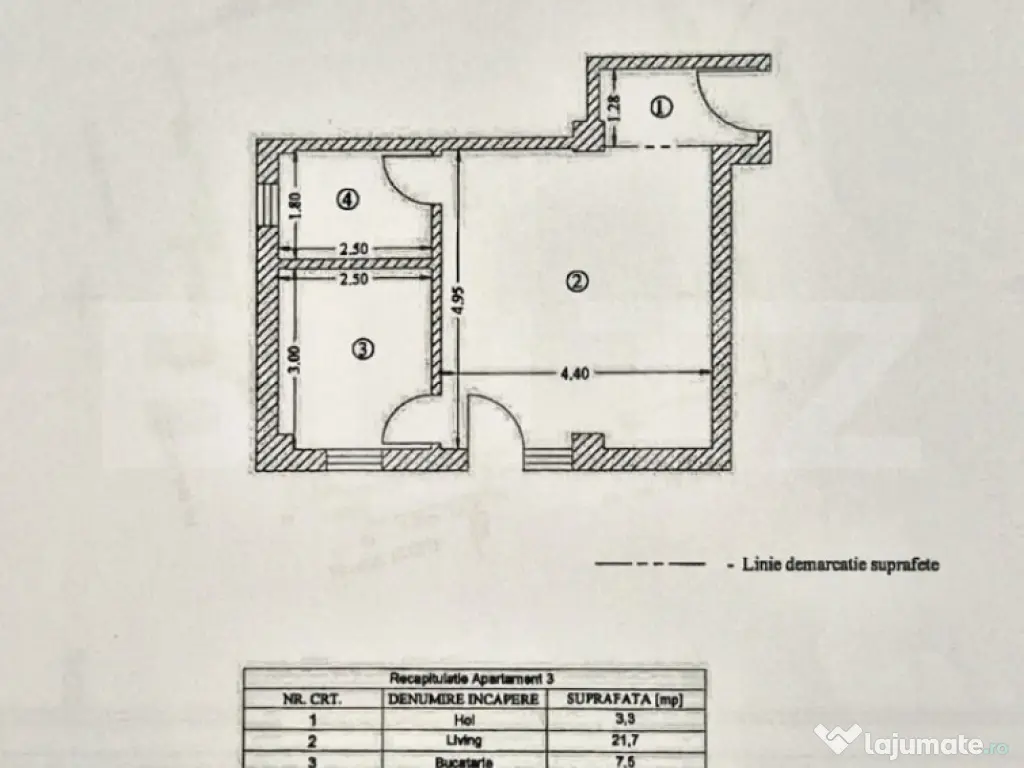 Apartament 1 cameră, 37 mp + curte proprie 83 mp, zona Gala 