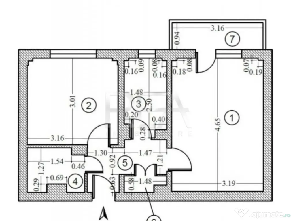 2 camere decomandat, 6/10, renovat, -Lujerului
