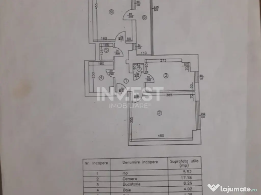 Apartament 2 camere decomandat-59mp-bloc 1986-Granit-Socola 