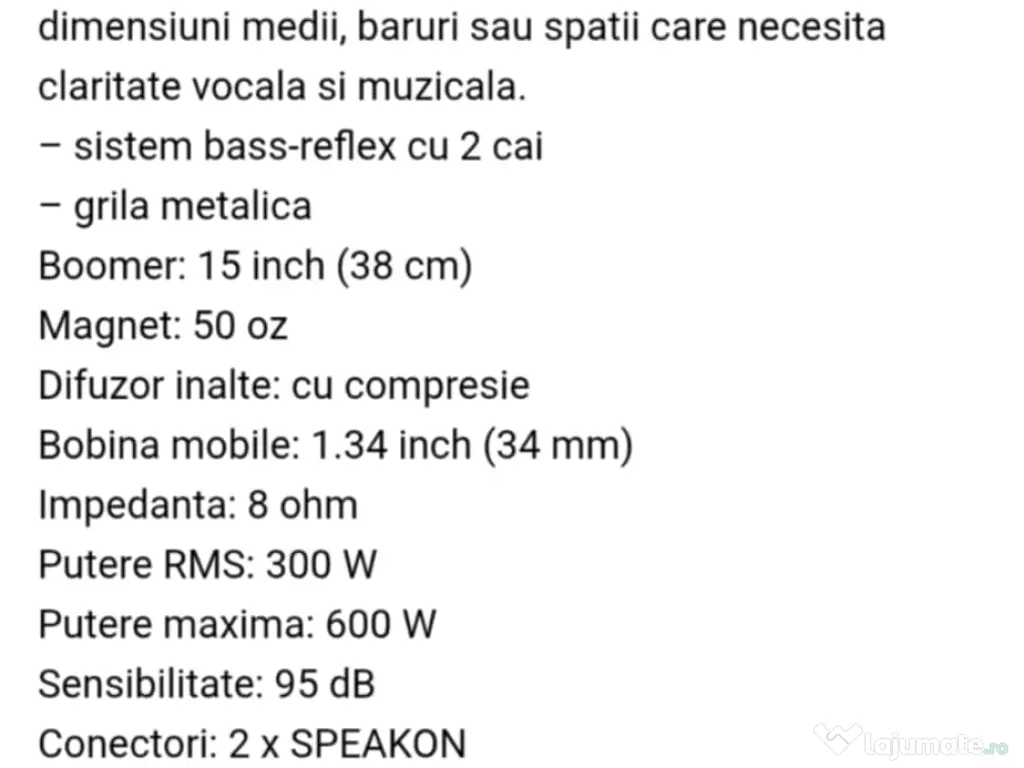 Vand Mixer Dynacord Powermate 600-2 si doua boxe pasive IBIZA XTK 15, 300 W RMS 