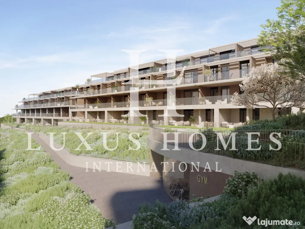 Apartament cu sală, lounge social și facilități spa într-o zonă rezidențială 