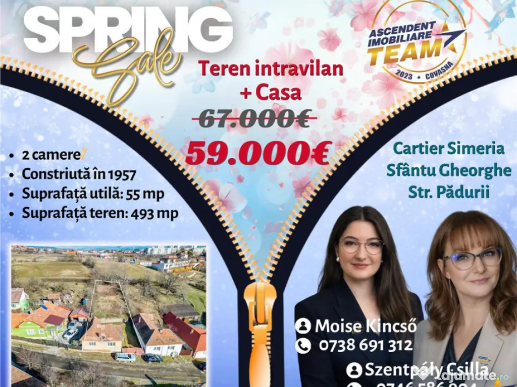 Teren intravilan 493 mp cu casa, Sfantu Gheorghe, Simeria,Co 