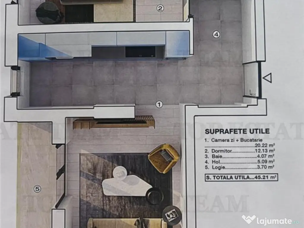 Apartament modern 2 camere, incalzire in pardoseala, posibil 