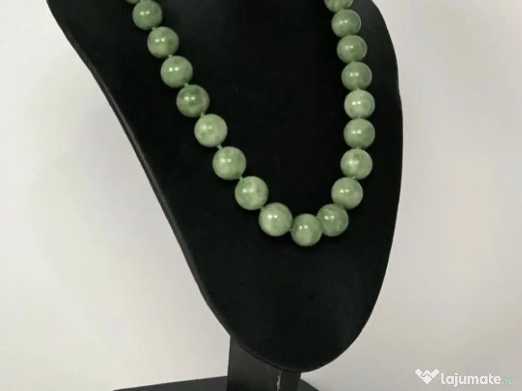 Colier antik jáde cubargint 