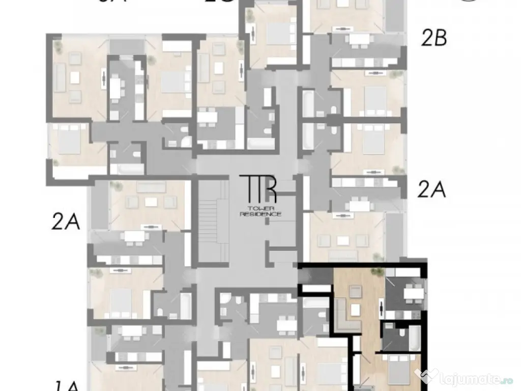Apartament 2 Camere Incalzire in Pardoseala Ansamblu Nou Rah 