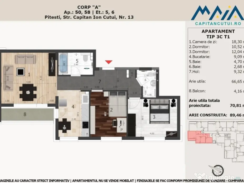 Apartament 3 camere, Finisaje Premium, Pitesti Nord, Langa P 