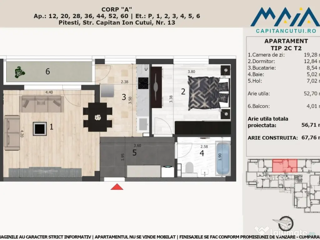 2 Camere | Finisaje Premium | Negru Voda | Central | Langa p 